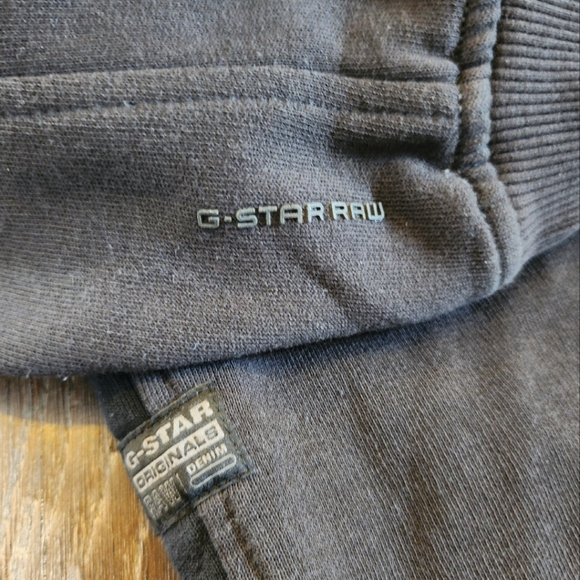 MEN'S GSTAR KAIDEN QUILTED SWEAT, SIZE SMALL IN DARK GREY - Picture 4 of 4